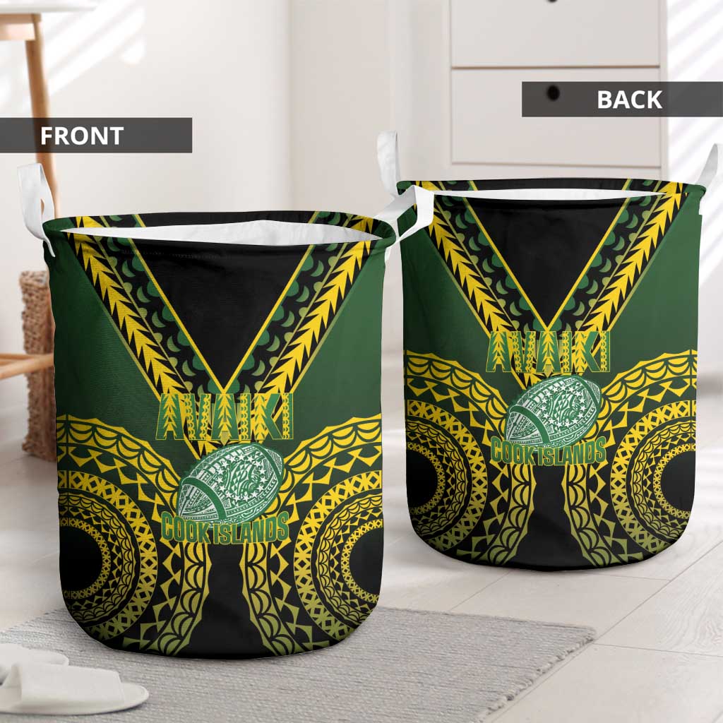 Avaiki Cook Islands Rugby Laundry Basket Kuki Airani Tatau Black LT14 - Polynesian Pride
