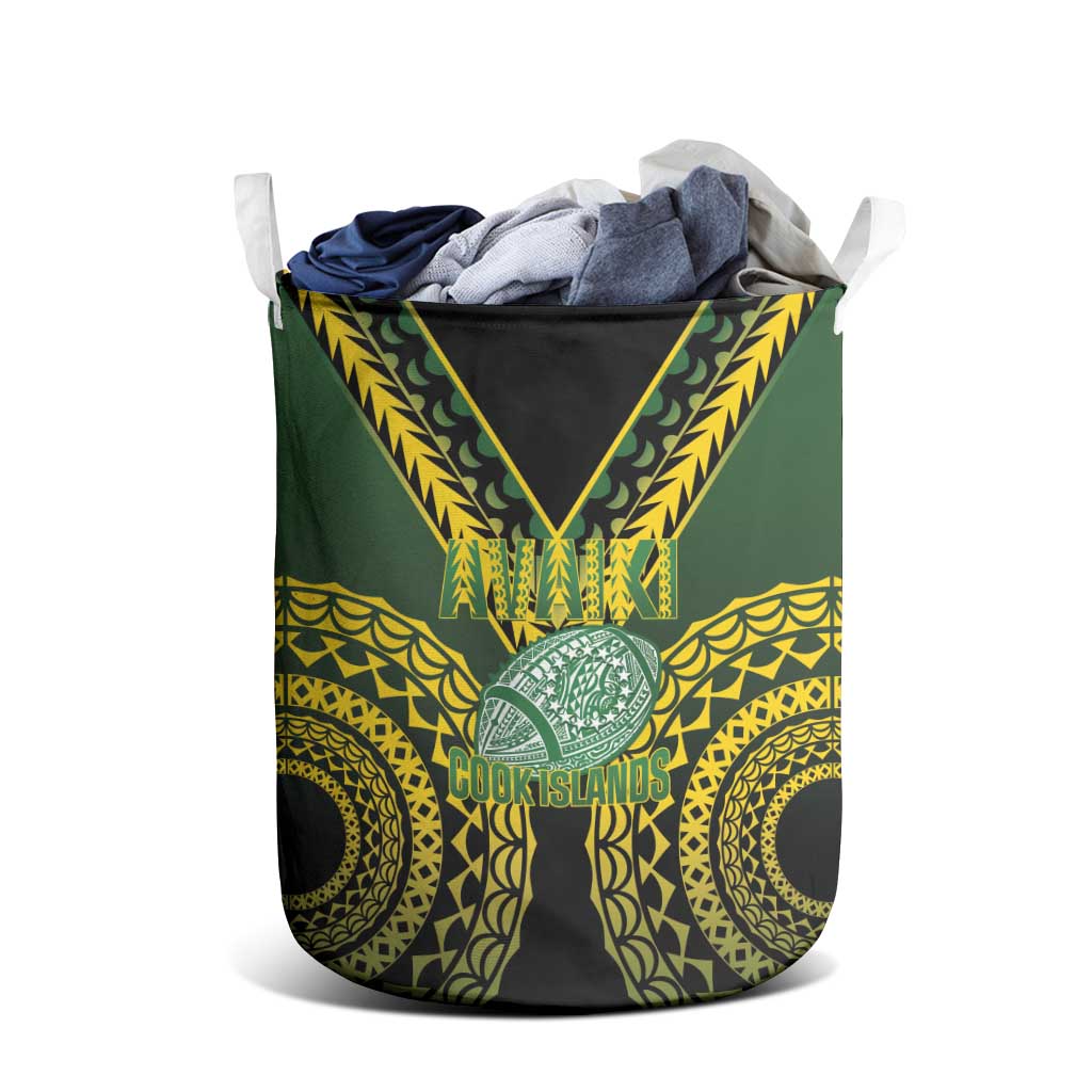 Avaiki Cook Islands Rugby Laundry Basket Kuki Airani Tatau Black LT14 - Polynesian Pride