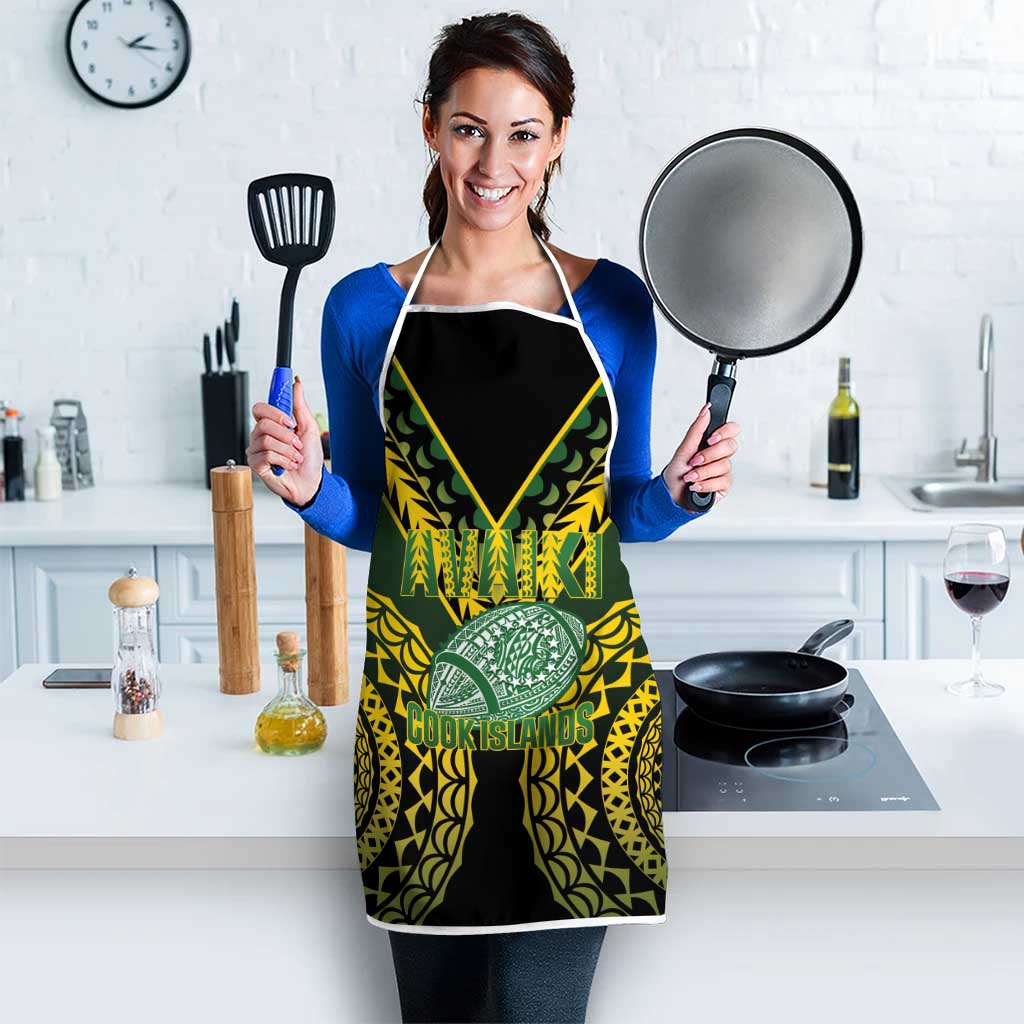 Avaiki Cook Islands Rugby Apron Kuki Airani Tatau Black LT14 - Polynesian Pride
