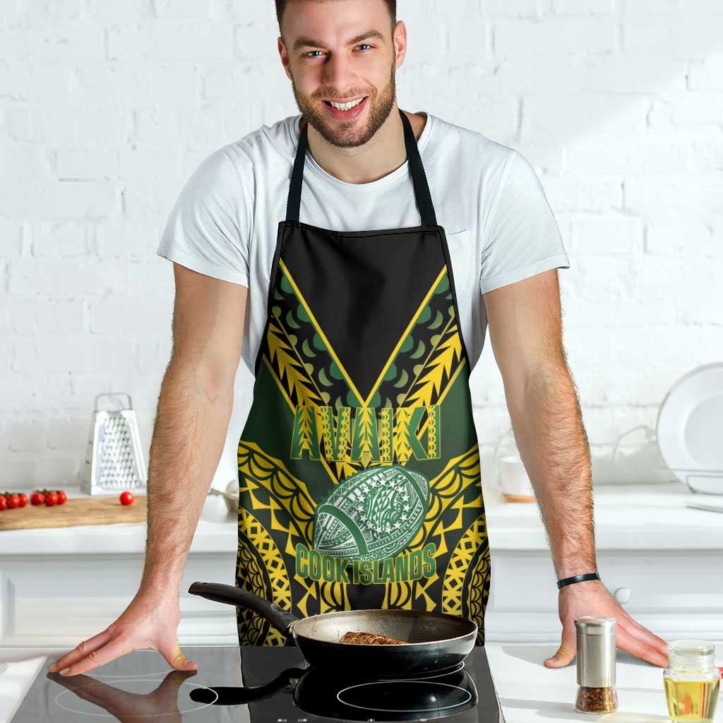 Avaiki Cook Islands Rugby Apron Kuki Airani Tatau Black LT14 - Polynesian Pride