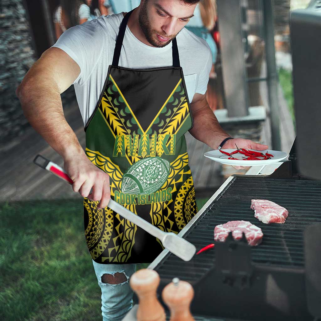 Avaiki Cook Islands Rugby Apron Kuki Airani Tatau Black LT14 - Polynesian Pride