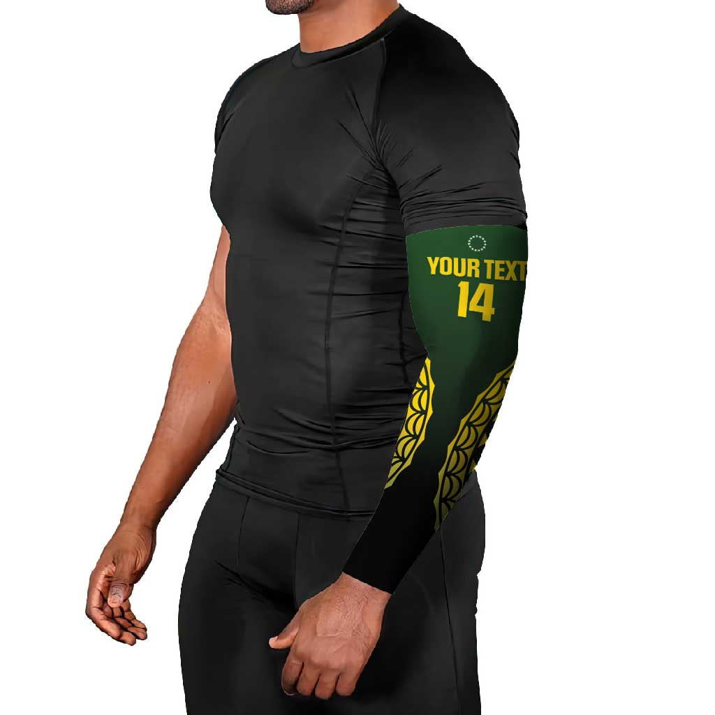 Custom Avaiki Cook Islands Rugby Arm Sleeves Kuki Airani Tatau Black LT14 - Polynesian Pride