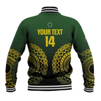 Custom Avaiki Cook Islands Rugby Baseball Jacket Kuki Airani Tatau Black LT14 - Polynesian Pride