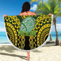 Avaiki Cook Islands Rugby Beach Blanket Kuki Airani Tatau Black LT14 - Polynesian Pride