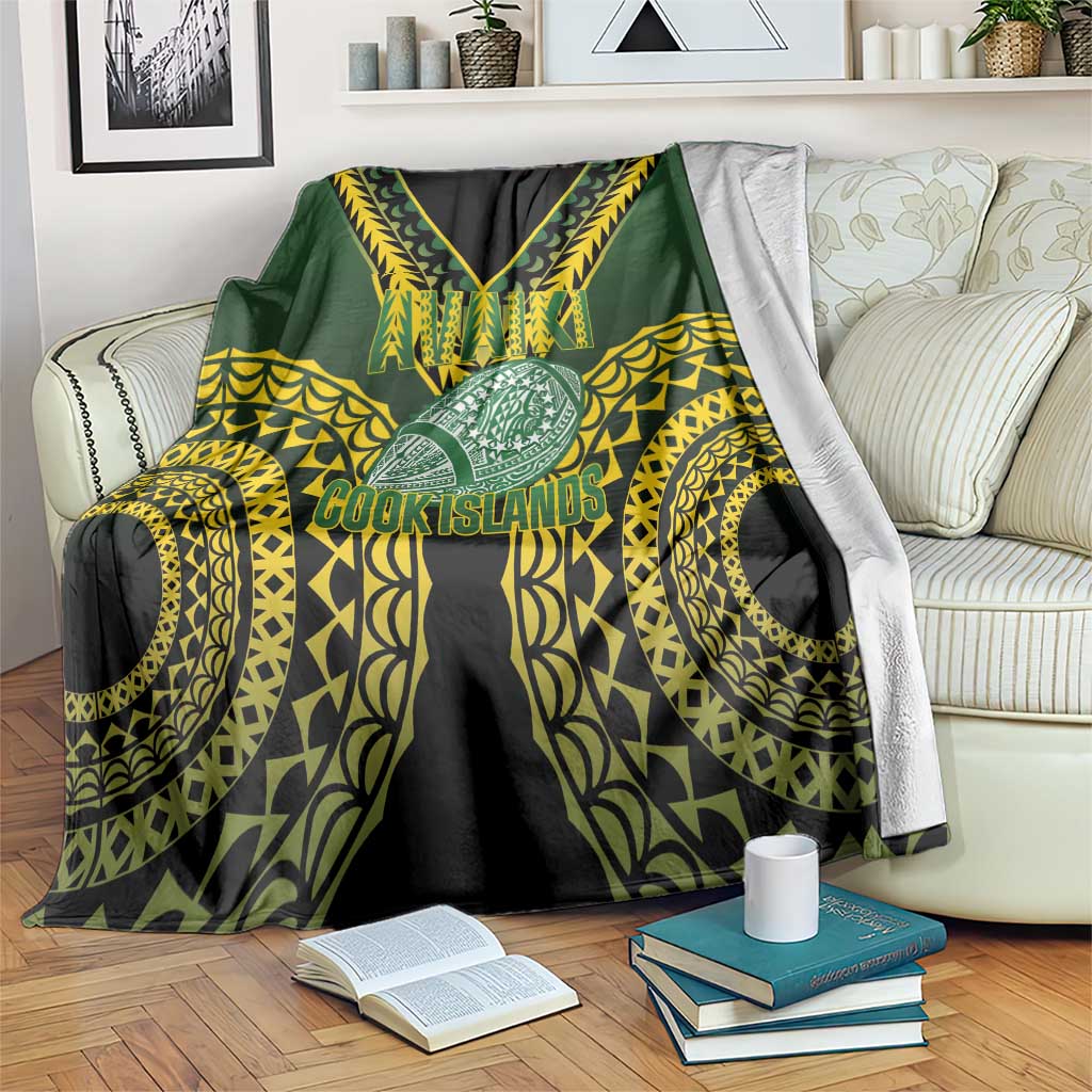 Avaiki Cook Islands Rugby Blanket Kuki Airani Tatau Black LT14 Black - Polynesian Pride