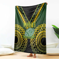 Avaiki Cook Islands Rugby Blanket Kuki Airani Tatau Black LT14 - Polynesian Pride