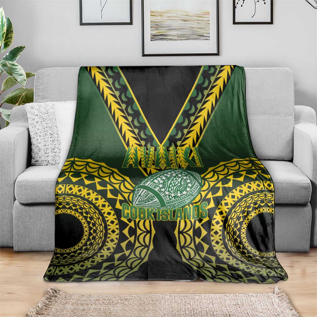 Avaiki Cook Islands Rugby Blanket Kuki Airani Tatau Black LT14 - Polynesian Pride