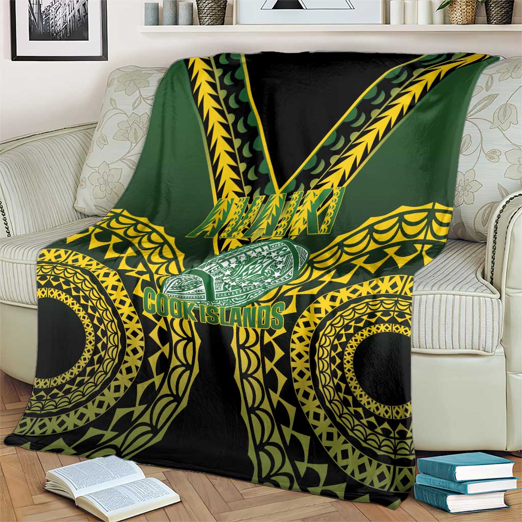 Avaiki Cook Islands Rugby Blanket Kuki Airani Tatau Black LT14 - Polynesian Pride