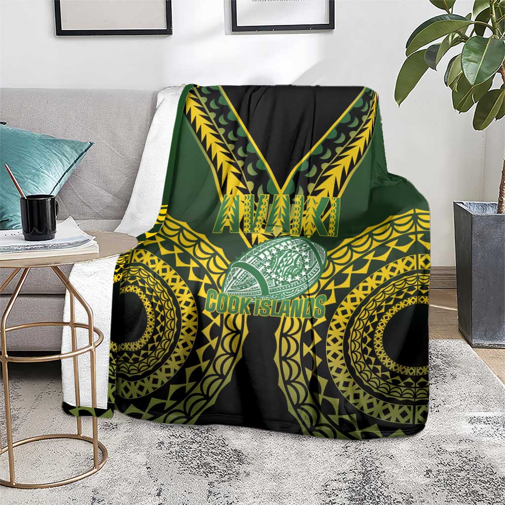 Avaiki Cook Islands Rugby Blanket Kuki Airani Tatau Black LT14 - Polynesian Pride