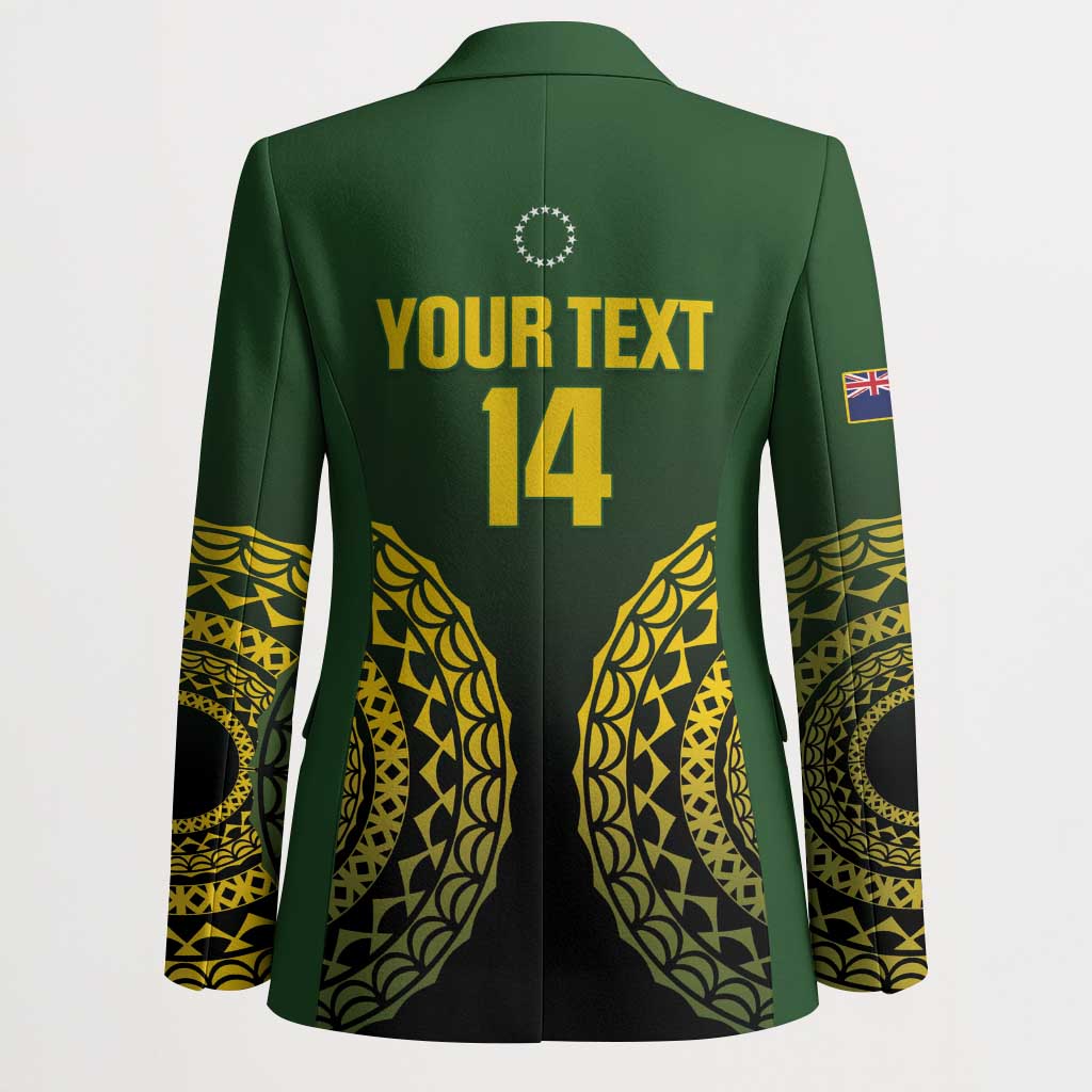 Custom Avaiki Cook Islands Rugby Blazer Kuki Airani Tatau Black LT14 - Polynesian Pride