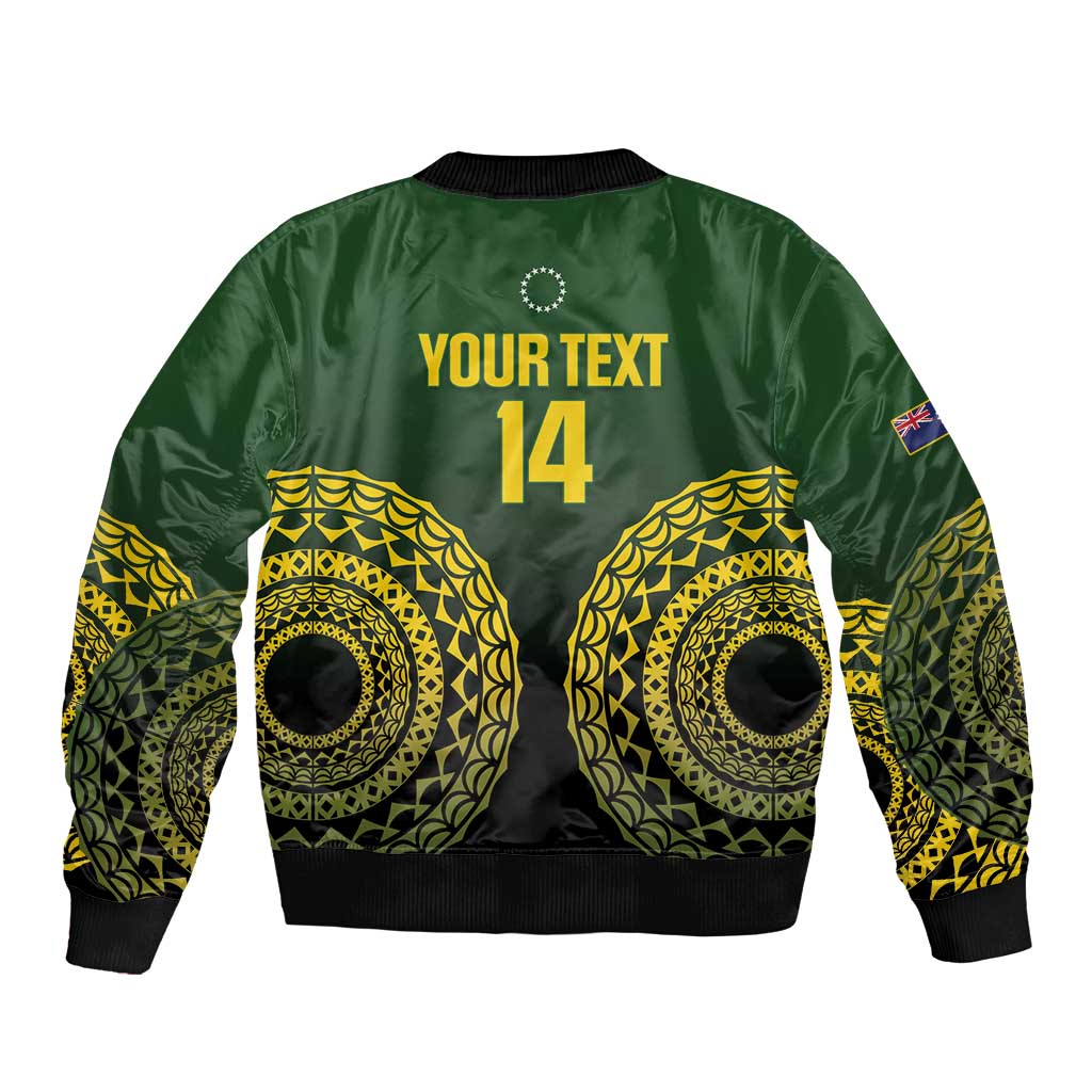 Custom Avaiki Cook Islands Rugby Bomber Jacket Kuki Airani Tatau Black LT14 - Polynesian Pride