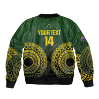 Custom Avaiki Cook Islands Rugby Bomber Jacket Kuki Airani Tatau Black LT14 - Polynesian Pride