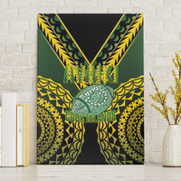 Avaiki Cook Islands Rugby Canvas Wall Art Kuki Airani Tatau Black LT14 Without Frame Black - Polynesian Pride