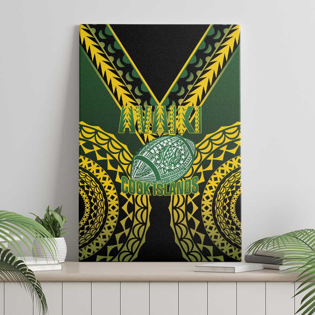 Avaiki Cook Islands Rugby Canvas Wall Art Kuki Airani Tatau Black LT14 - Polynesian Pride