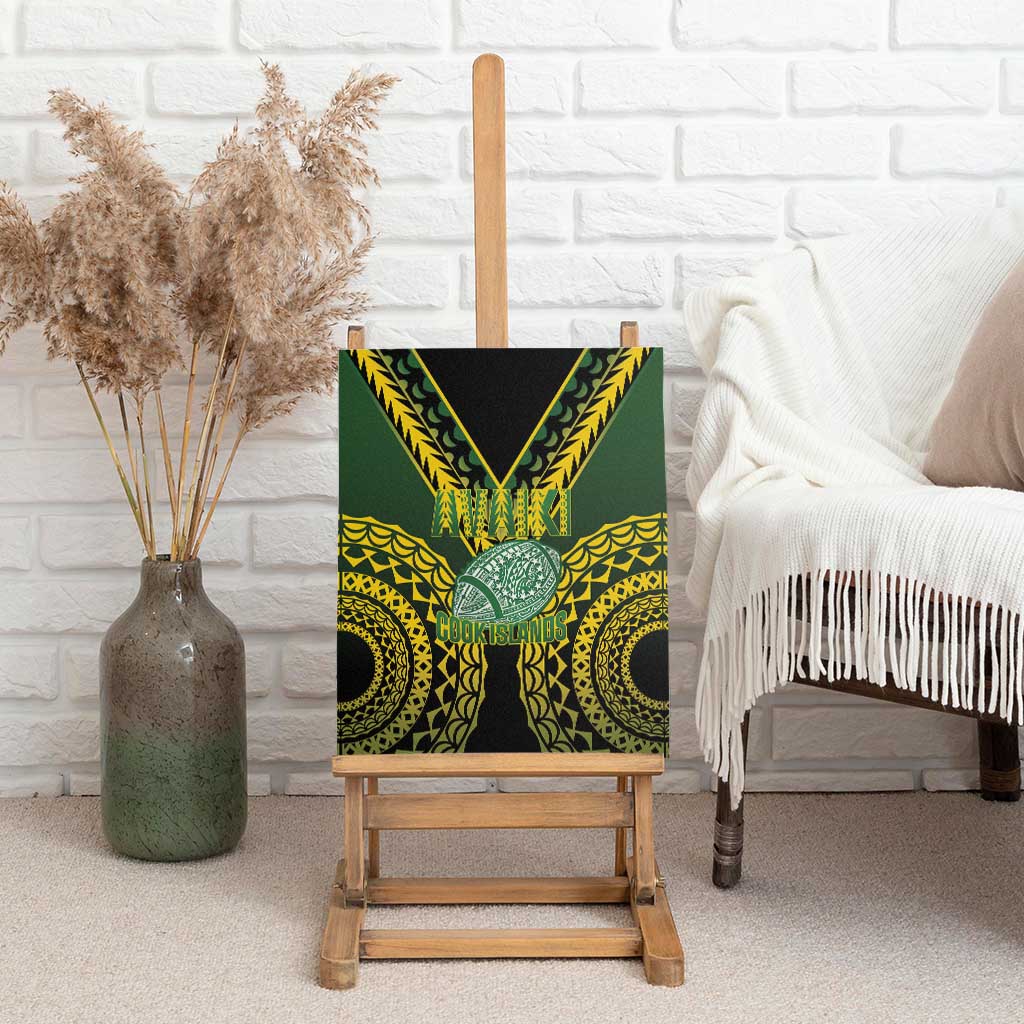 Avaiki Cook Islands Rugby Canvas Wall Art Kuki Airani Tatau Black LT14 - Polynesian Pride