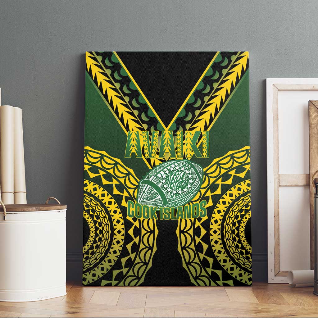 Avaiki Cook Islands Rugby Canvas Wall Art Kuki Airani Tatau Black LT14 - Polynesian Pride