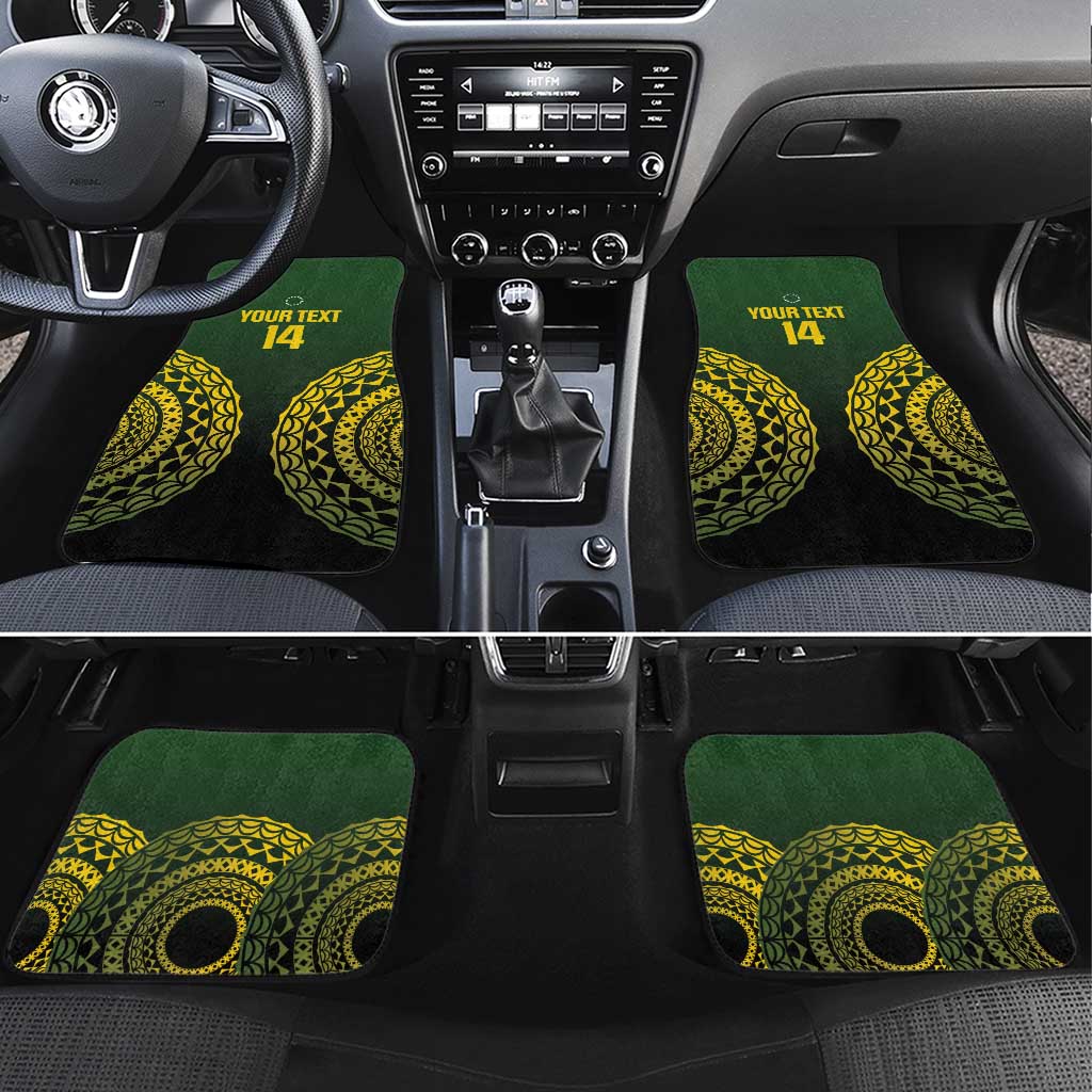 Custom Avaiki Cook Islands Rugby Car Mats Kuki Airani Tatau Black LT14 Set 4pcs Black - Polynesian Pride