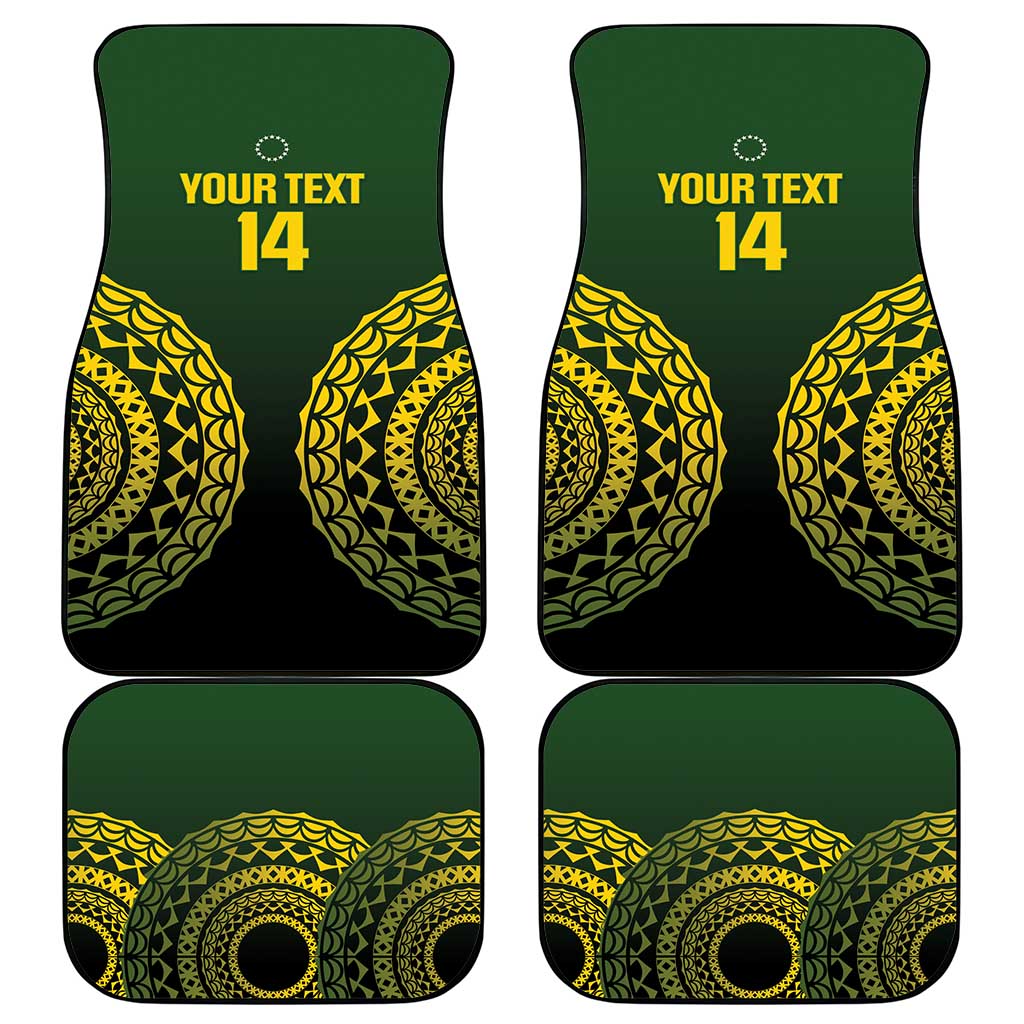 Custom Avaiki Cook Islands Rugby Car Mats Kuki Airani Tatau Black LT14 - Polynesian Pride