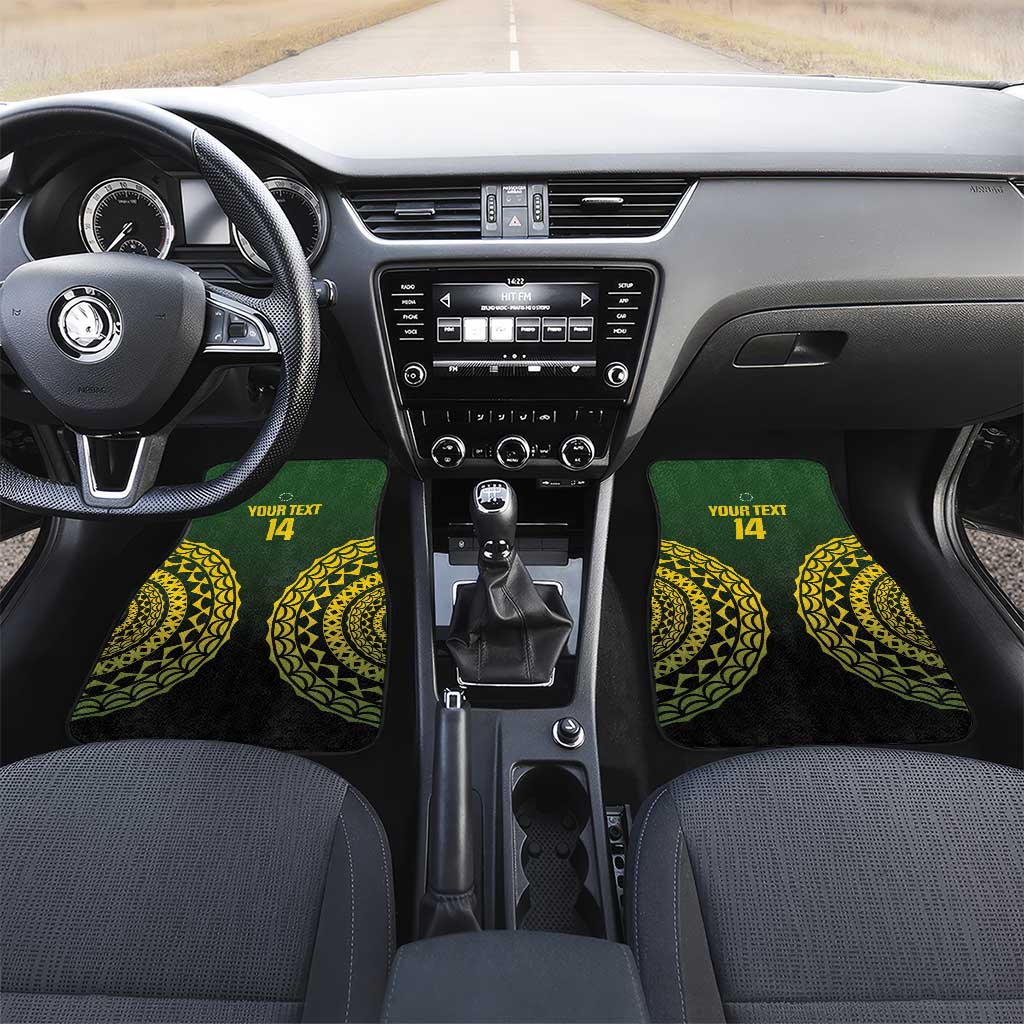 Custom Avaiki Cook Islands Rugby Car Mats Kuki Airani Tatau Black LT14 Set 2pcs - Front Black - Polynesian Pride