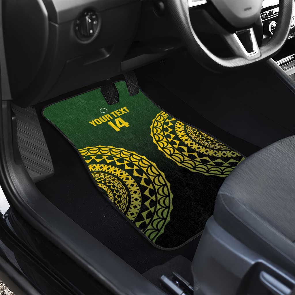 Custom Avaiki Cook Islands Rugby Car Mats Kuki Airani Tatau Black LT14 - Polynesian Pride