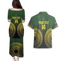 Custom Avaiki Cook Islands Rugby Couples Matching Puletasi and Hawaiian Shirt Kuki Airani Tatau Black - Polynesian Pride