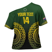 Custom Avaiki Cook Islands Rugby Cross Shoulder Shirt Kuki Airani Tatau Black LT14 - Polynesian Pride