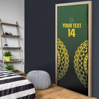 Custom Avaiki Cook Islands Rugby Door Cover Kuki Airani Tatau Black LT14 - Polynesian Pride
