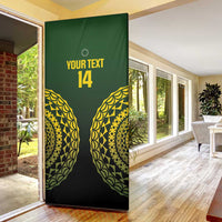 Custom Avaiki Cook Islands Rugby Door Cover Kuki Airani Tatau Black LT14 - Polynesian Pride