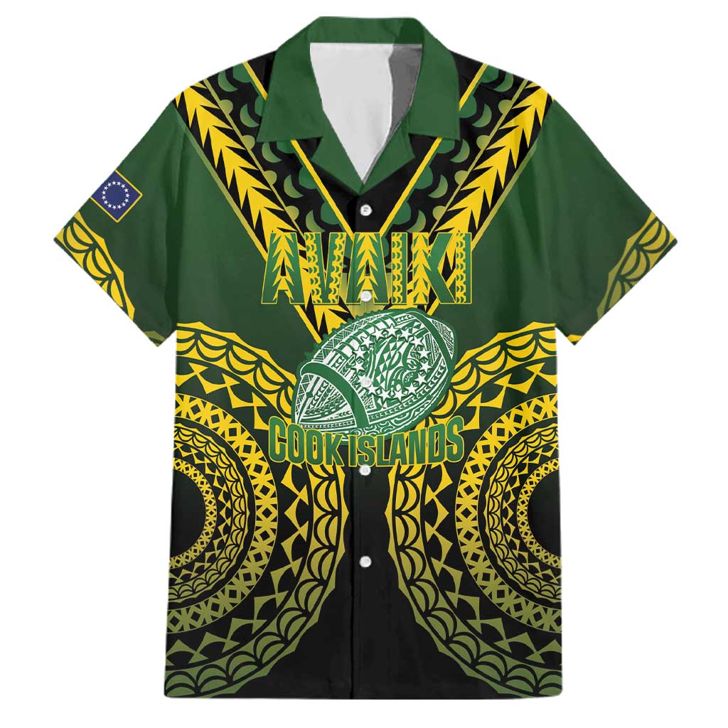 Custom Avaiki Cook Islands Rugby Family Matching Long Sleeve Bodycon Dress and Hawaiian Shirt Kuki Airani Tatau Black - Polynesian Pride