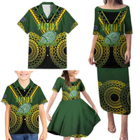Custom Avaiki Cook Islands Rugby Family Matching Puletasi and Hawaiian Shirt Kuki Airani Tatau Black - Polynesian Pride