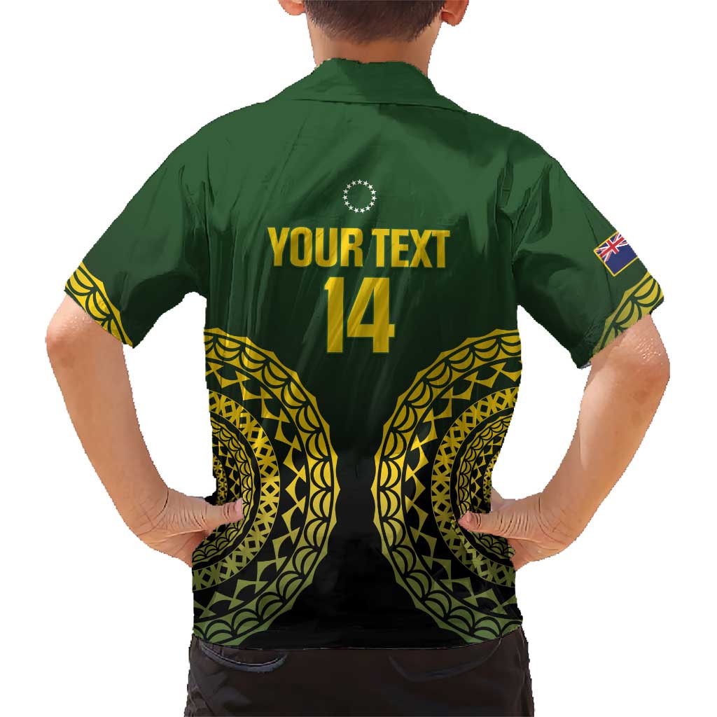 Custom Avaiki Cook Islands Rugby Family Matching Short Sleeve Bodycon Dress and Hawaiian Shirt Kuki Airani Tatau Black - Polynesian Pride