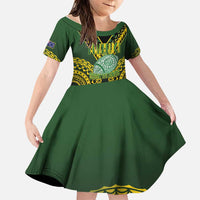 Custom Avaiki Cook Islands Rugby Family Matching Summer Maxi Dress and Hawaiian Shirt Kuki Airani Tatau Black - Polynesian Pride
