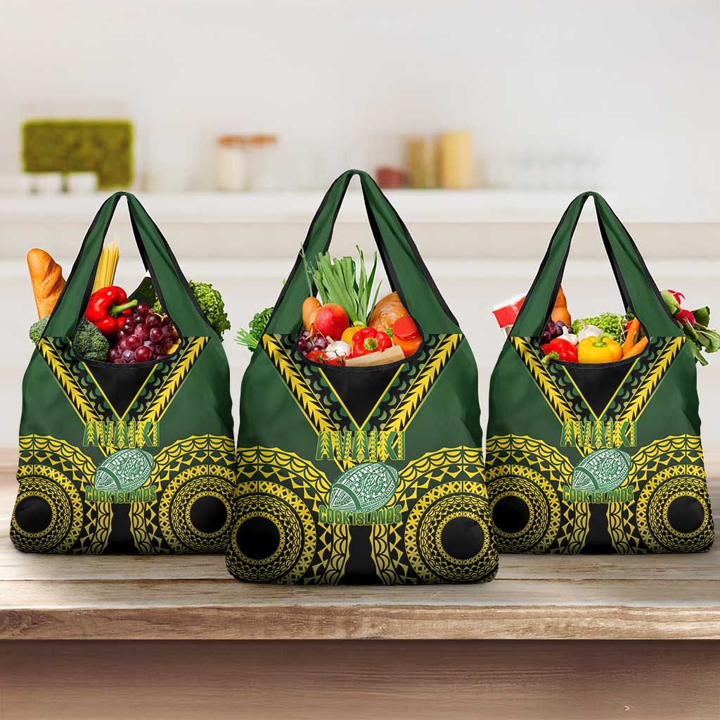 Avaiki Cook Islands Rugby Grocery Bag Kuki Airani Tatau Black LT14 3-pack One Size Black - Polynesian Pride