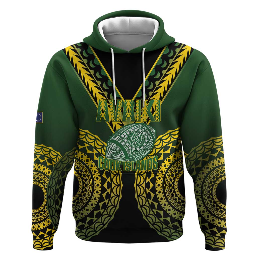 Custom Avaiki Cook Islands Rugby Hoodie Kuki Airani Tatau Black LT14 Pullover Hoodie Black - Polynesian Pride