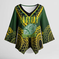 Custom Avaiki Cook Islands Rugby Kimono Sleeve Blouse Kuki Airani Tatau Black LT14 Female Black - Polynesian Pride