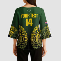 Custom Avaiki Cook Islands Rugby Kimono Sleeve Blouse Kuki Airani Tatau Black LT14 - Polynesian Pride