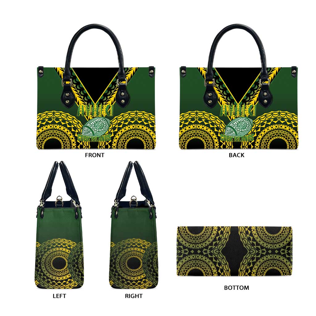 Avaiki Cook Islands Rugby Leather Bag Kuki Airani Tatau Black LT14 - Polynesian Pride