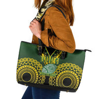 Avaiki Cook Islands Rugby Leather Tote Bag Kuki Airani Tatau Black LT14 Black - Polynesian Pride