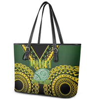 Avaiki Cook Islands Rugby Leather Tote Bag Kuki Airani Tatau Black LT14 - Polynesian Pride