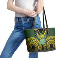 Avaiki Cook Islands Rugby Leather Tote Bag Kuki Airani Tatau Black LT14 - Polynesian Pride