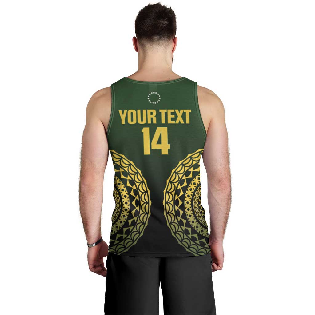 Custom Avaiki Cook Islands Rugby Men Tank Top Kuki Airani Tatau Black LT14 - Polynesian Pride