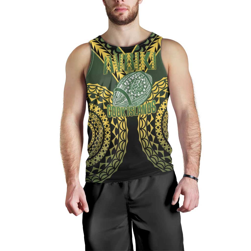 Custom Avaiki Cook Islands Rugby Men Tank Top Kuki Airani Tatau Black LT14 - Polynesian Pride