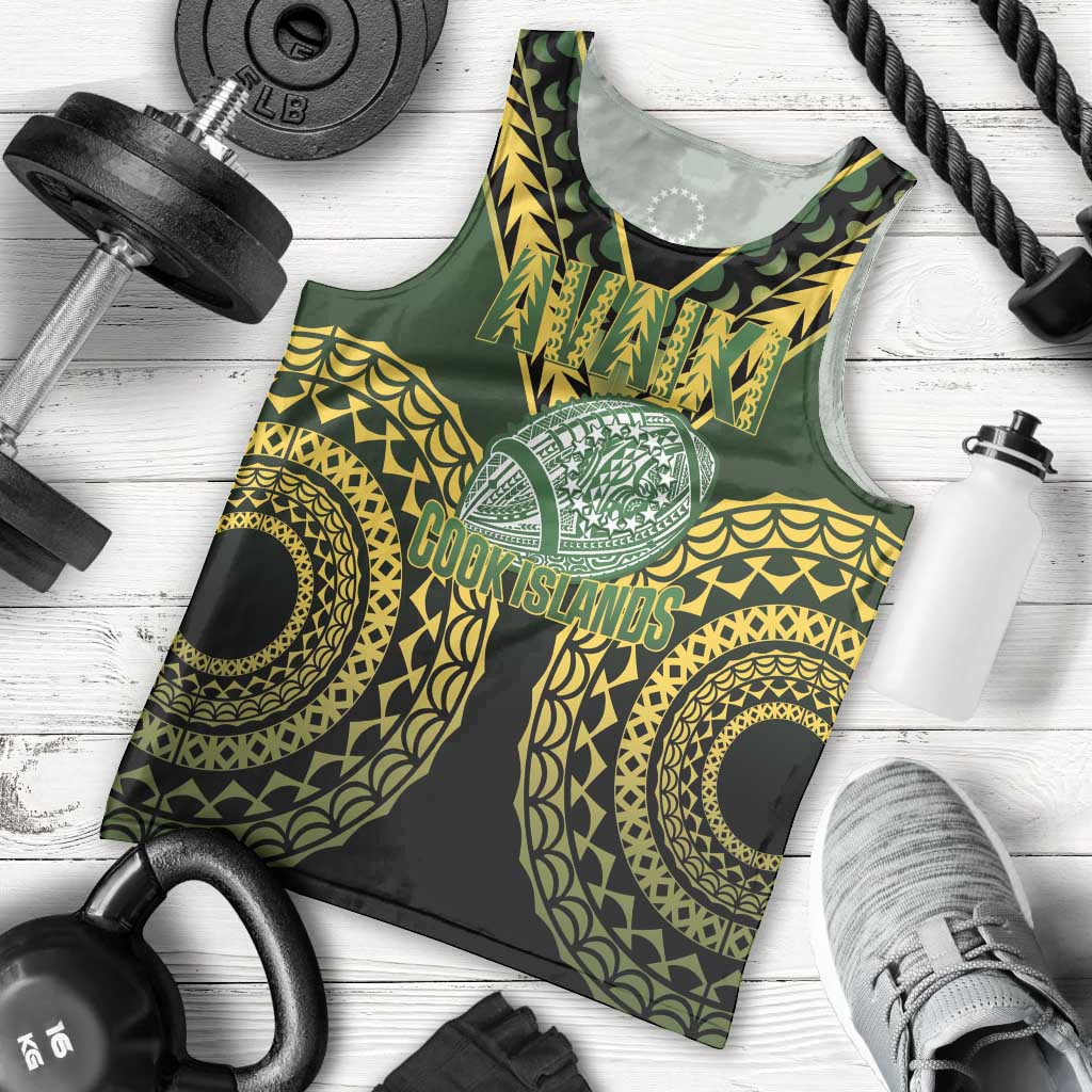 Custom Avaiki Cook Islands Rugby Men Tank Top Kuki Airani Tatau Black LT14 - Polynesian Pride