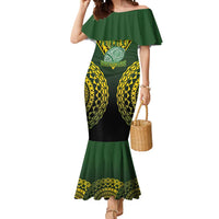 Custom Avaiki Cook Islands Rugby Mermaid Dress Kuki Airani Tatau Black LT14 Women Black - Polynesian Pride