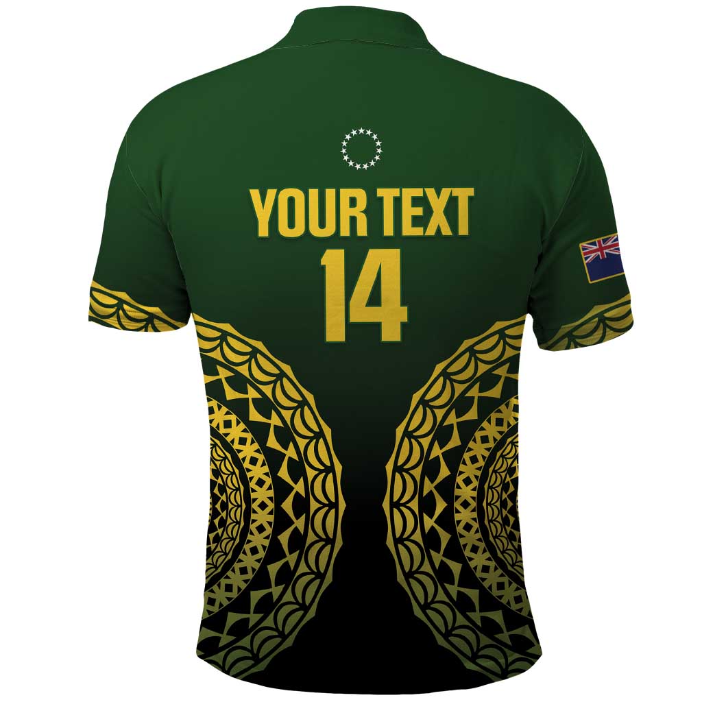 Custom Avaiki Cook Islands Rugby Polo Shirt Kuki Airani Tatau Black LT14 - Polynesian Pride