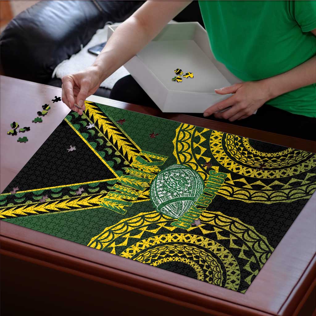 Avaiki Cook Islands Rugby Puzzle Kuki Airani Tatau Black LT14 - Polynesian Pride