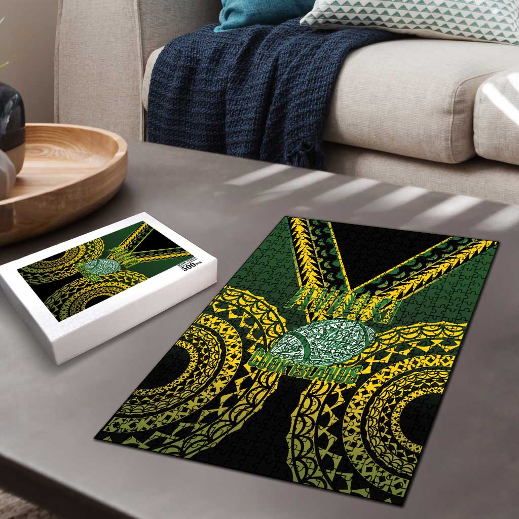 Avaiki Cook Islands Rugby Puzzle Kuki Airani Tatau Black LT14 - Polynesian Pride