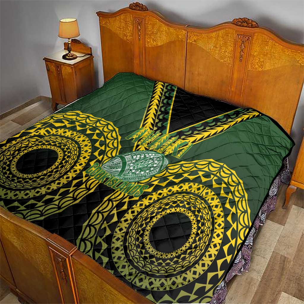 Avaiki Cook Islands Rugby Quilt Kuki Airani Tatau Black LT14 - Polynesian Pride
