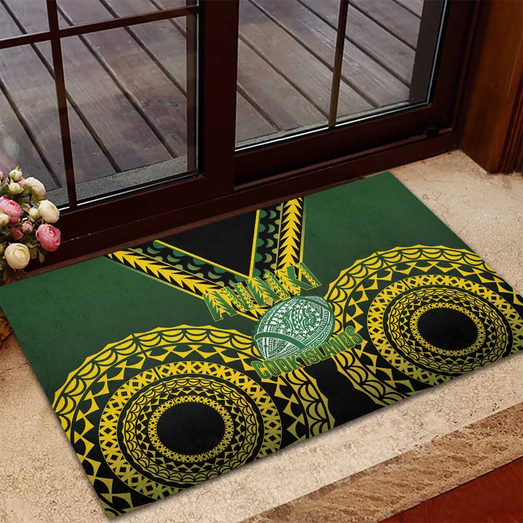 Avaiki Cook Islands Rugby Rubber Doormat Kuki Airani Tatau Black LT14 - Polynesian Pride