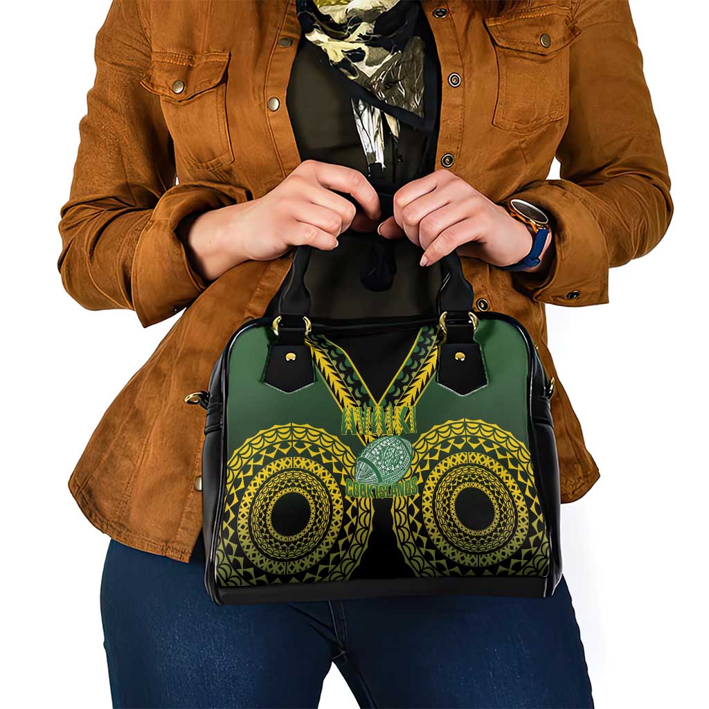 Avaiki Cook Islands Rugby Shoulder Handbag Kuki Airani Tatau Black LT14 - Polynesian Pride